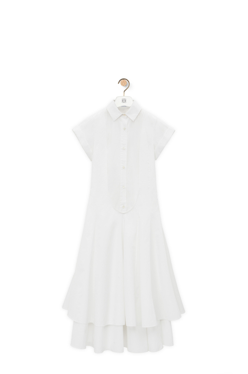 LOEWE Vestido de doble capa en algodón Blanco plp_rd